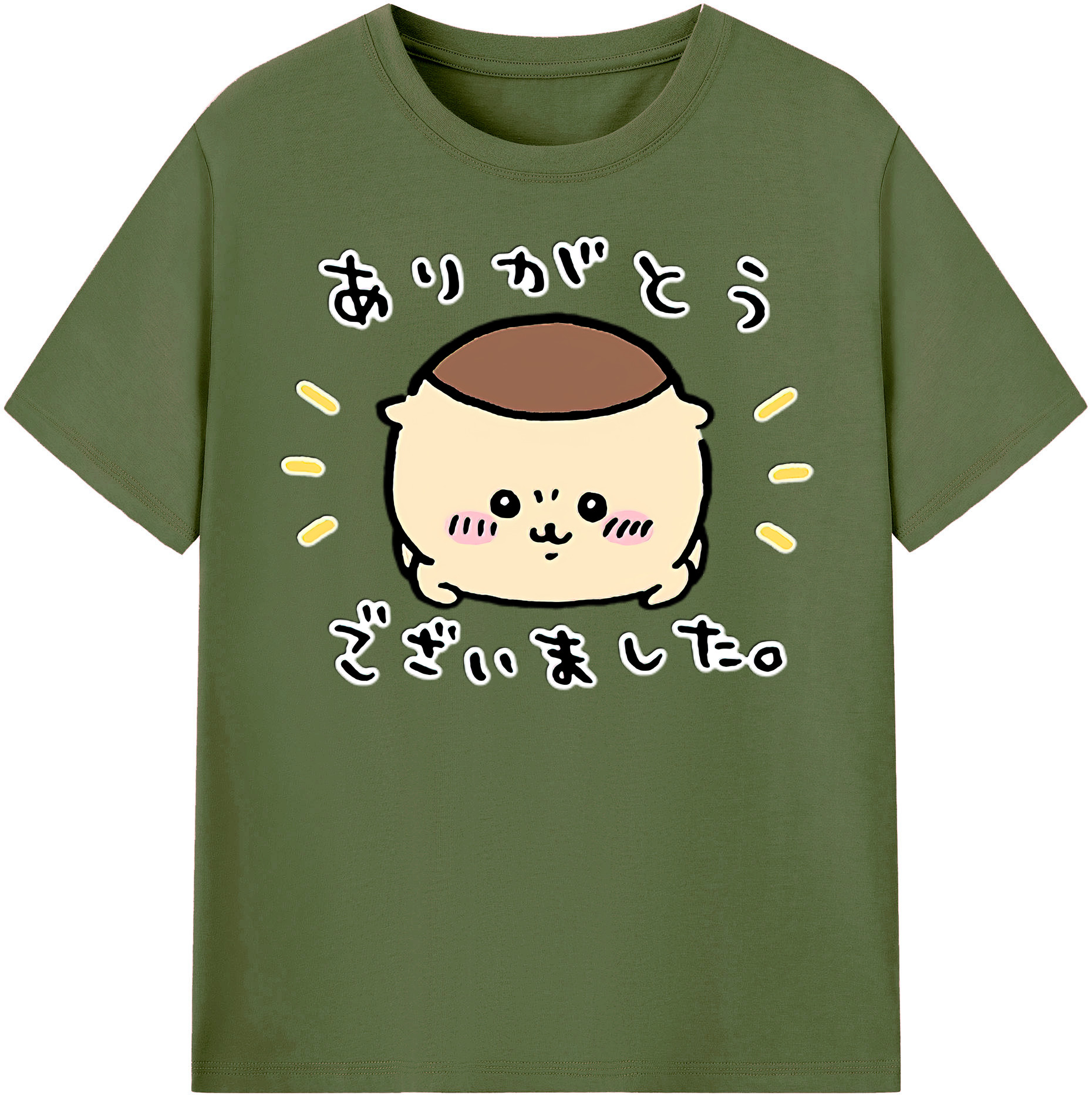 （画像用） ちいかわ くりまんじゅう Chii-kawa kuri manjū 綿100％半袖Tシャツ（フロントプリント）